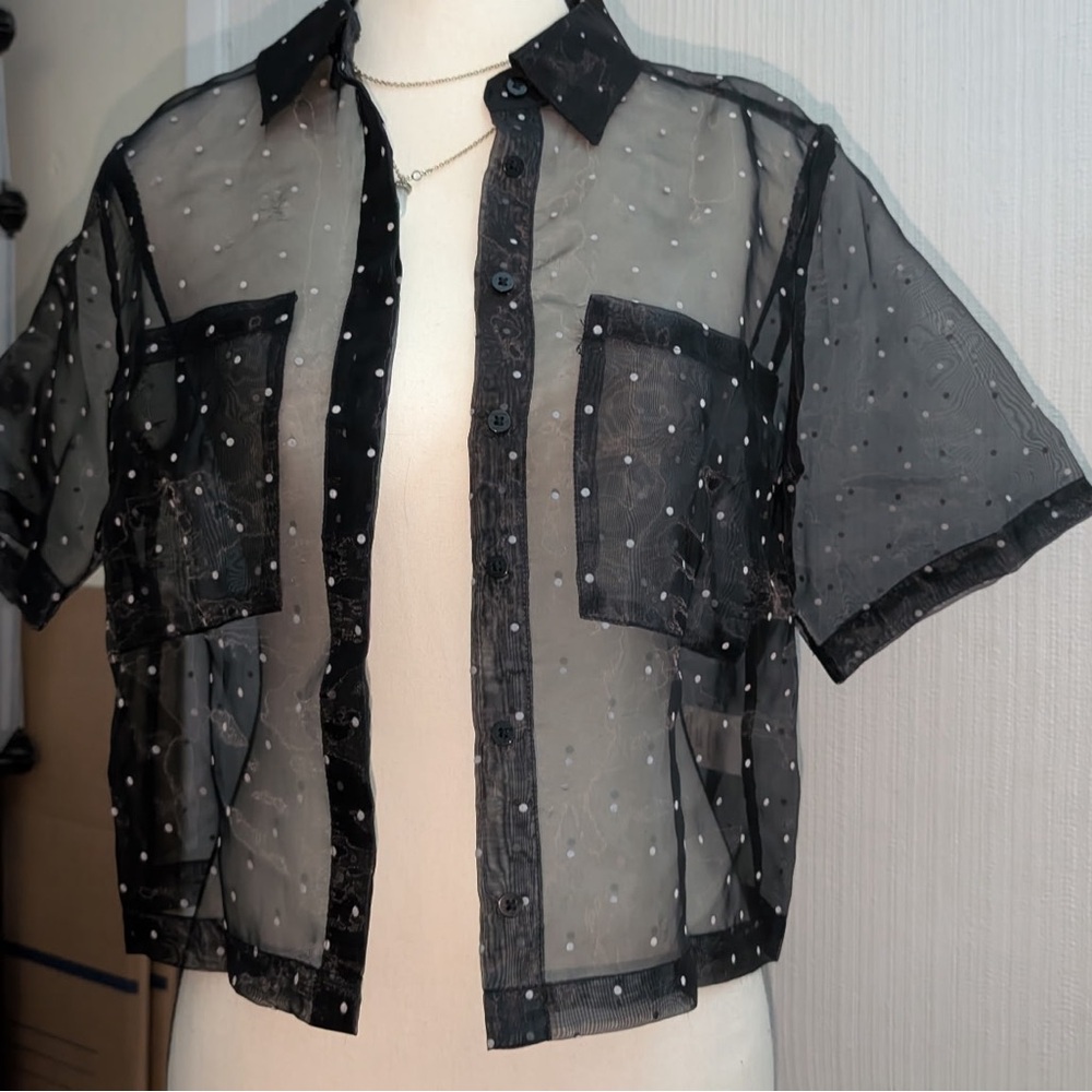 Rachel Zoe Black Polka Dot Blouse